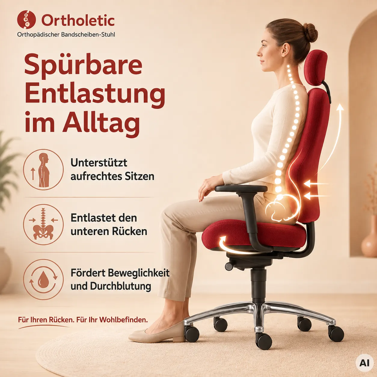 Ortholetic - Orthopädischer Bandscheiben-Stuhl