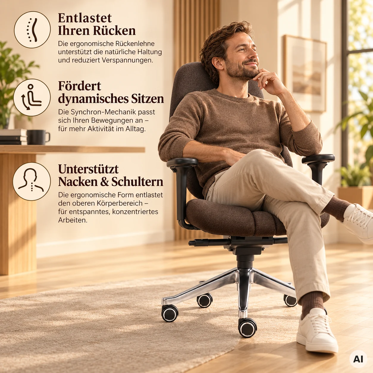 Mister Health - Erstklassiger Männer-Bürostuhl