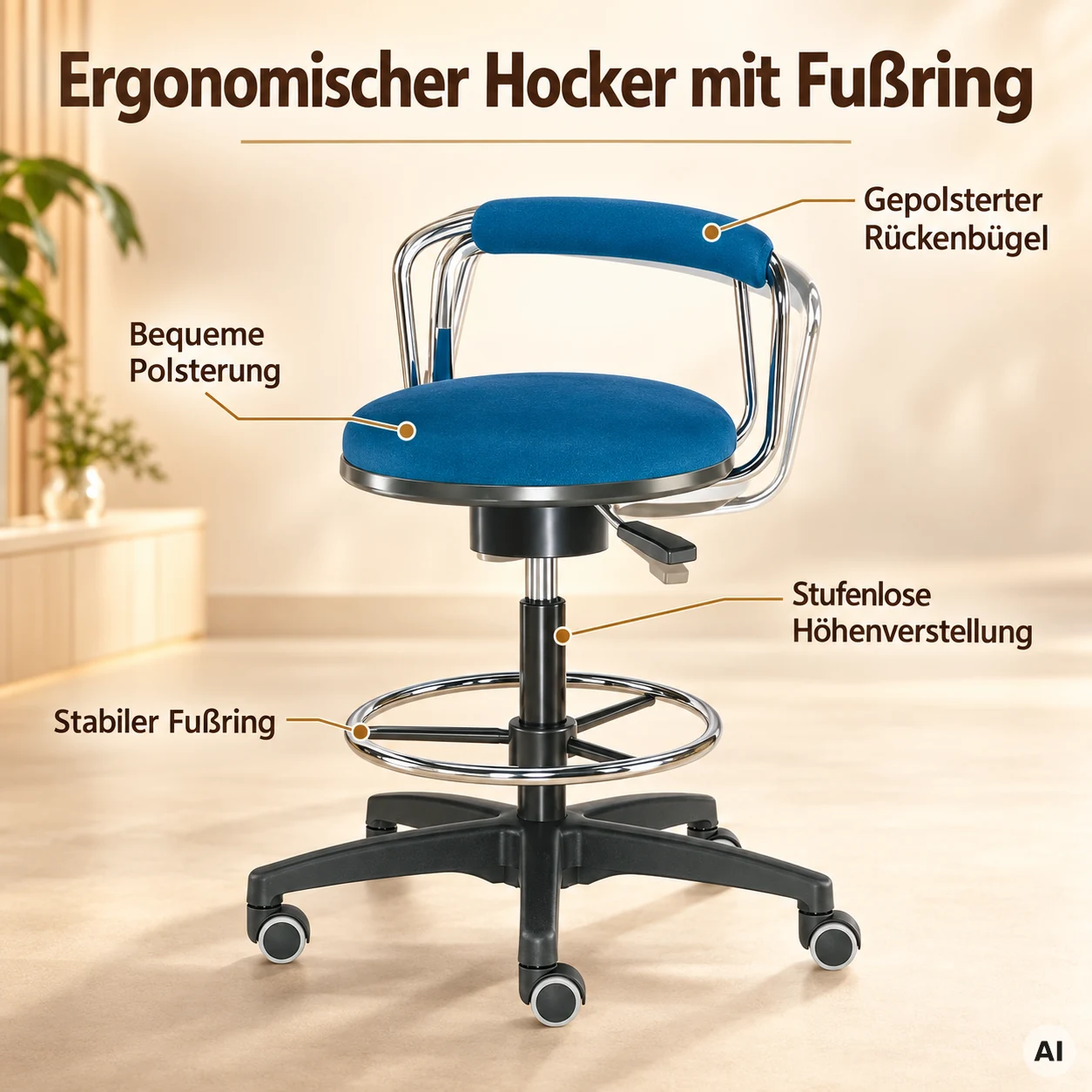 Labor 2 - Ergonomischer Hocker mit Fußring
