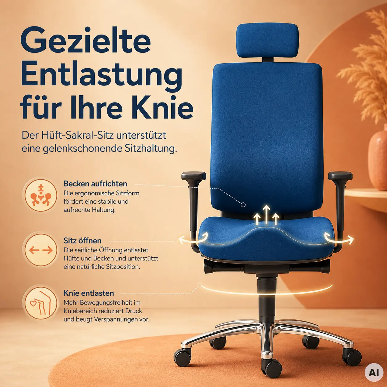 Cube - Bürostuhl gegen Knieschmerzen