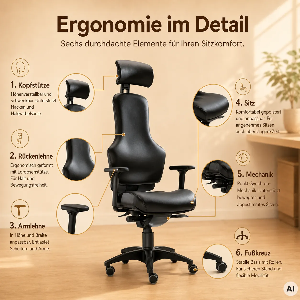 Ortholetic - Bürostuhl gegen Rückenschmerzen